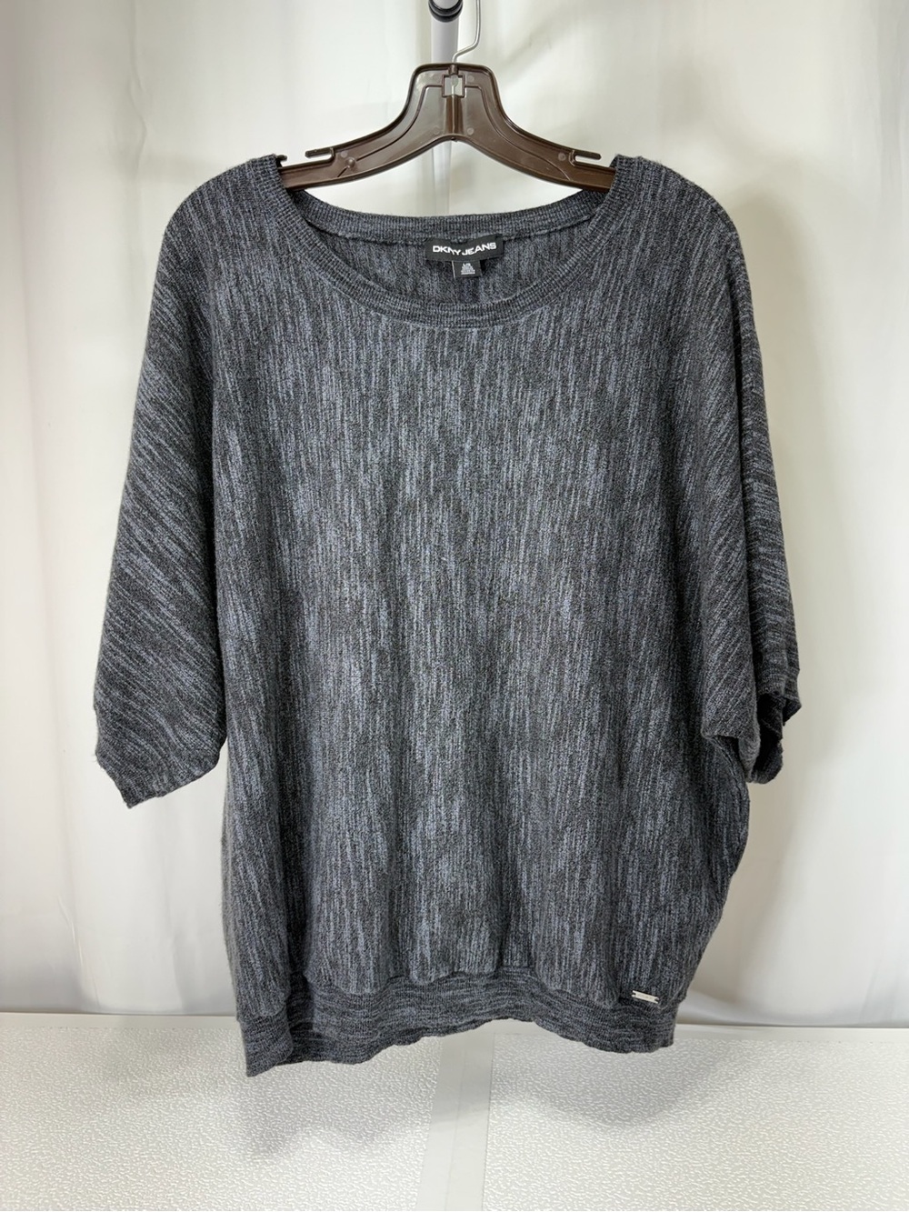 Dkny Gray Marled Short-Sleeve Pullover 4323